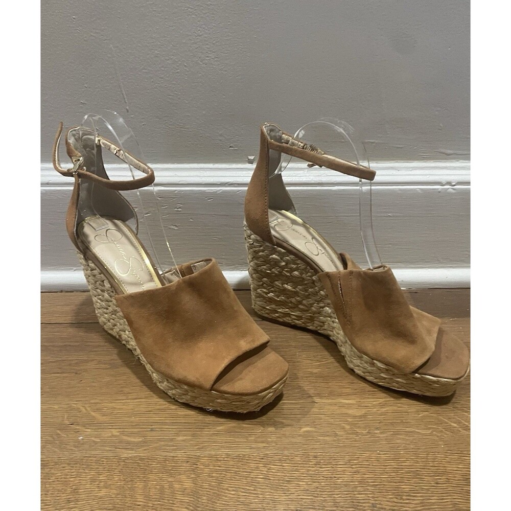 Jessica Simpson 100% Suede Leather Upper Suella Brown Platform Women Size 9
